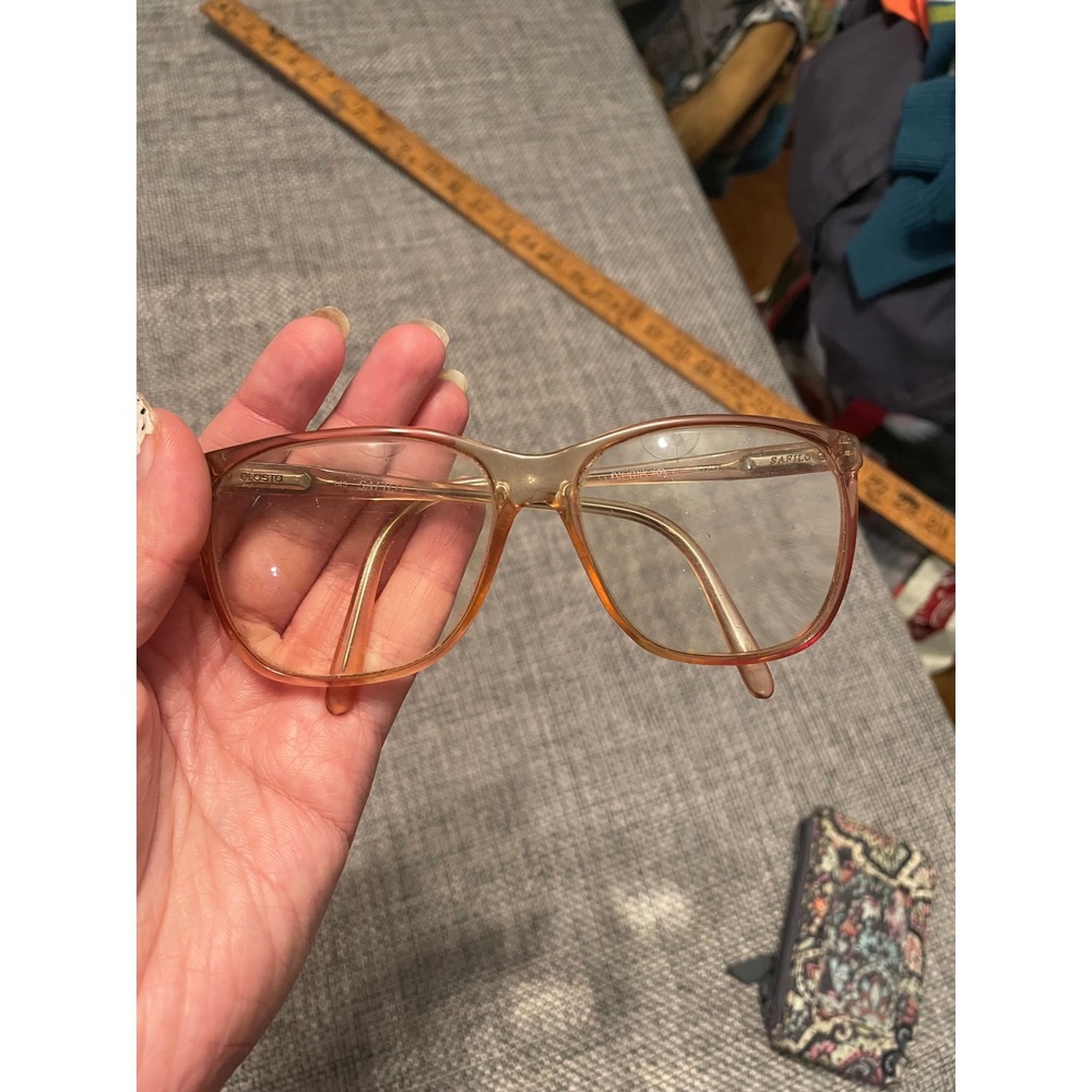 Vintage Safilo Elasta Amber Square Eyeglass Frames Italy Metropora L 1253 145